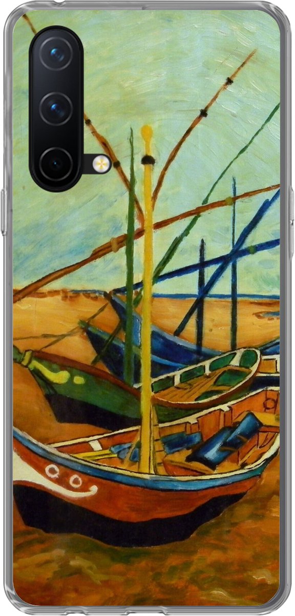 Geschikt voor OnePlus Nord CE 5G hoesje - Vissersboten op het strand - Vincent van Gogh - Siliconen Telefoonhoesje