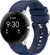 Strap-it Siliconen bandje met gespsluiting - geschikt voor Google Pixel Watch 1/2 (donkerblauw)