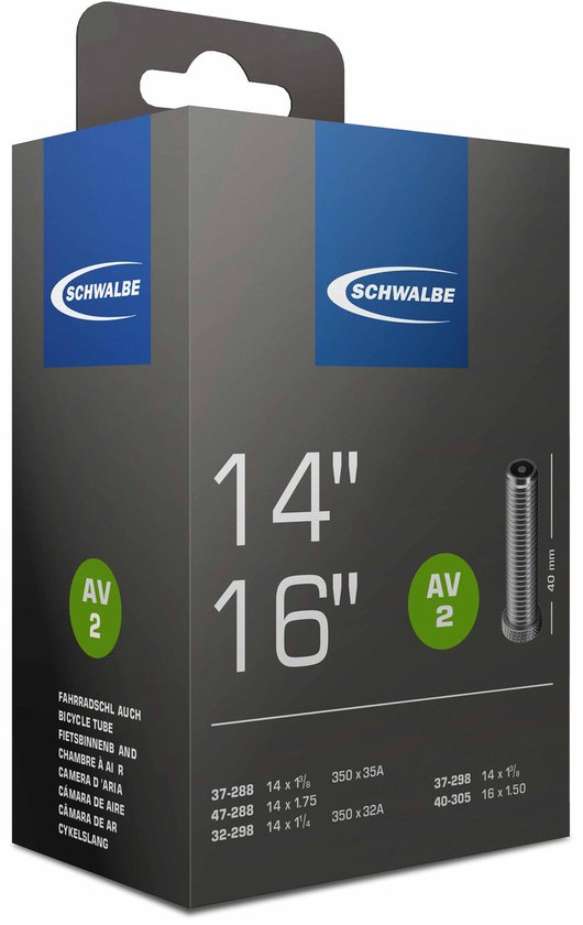 Schwalbe Binnenband Av2 14x1 1/4 / 16x1.50 (37-288/40-305) Av 40 Mm van Schwalbe — afbeelding 4