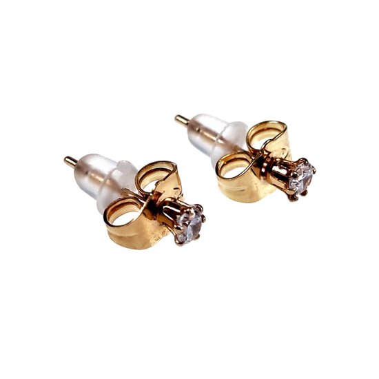 4mm Oorknoppen Dames - Rosé Gold Plated - Ronde Oorbellen met Zirkoniasteen