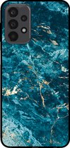 Smartphonica Telefoonhoesje voor Samsung Galaxy A23 5G met marmer opdruk - TPU backcover case marble design - Blauw / Back Cover geschikt voor Samsung Galaxy A23 5G