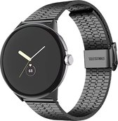 Strap-it Luxe RVS horlogeband - bandje staal geschikt voor Google Pixel Watch 1/2 (zwart)
