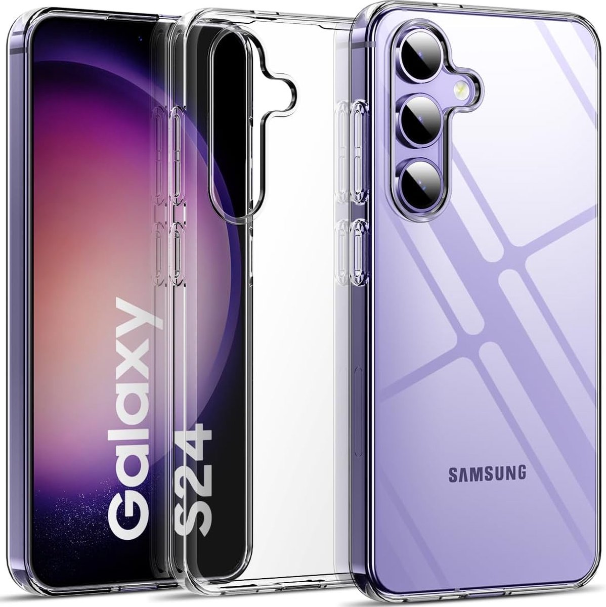 Casemania Hoesje Geschikt voor Samsung Galaxy S24 - Transparant - Siliconen Back Cover