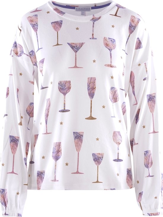 PJ Salvage Pyjamaoberteil C'EST UNE VIE VINÉE