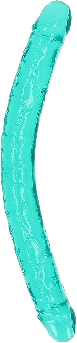 REALROCK - dubbele dong - 18 inch - ribbel - turquoise