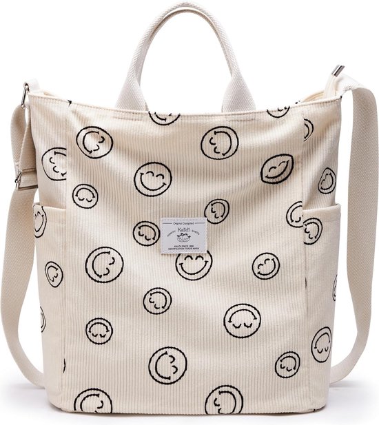 KALIDI Dameshandtas, canvas shopper, schoudertas, casual, groot, voor school, werk, dagelijks gebruik, winkelen