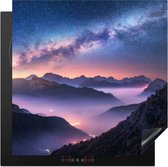 KitchenYeah® Inductie beschermer 78x78 cm - Bergen - Sterrenhemel - Mist - Kookplaataccessoires - Afdekplaat voor kookplaat - Inductiebeschermer - Inductiemat - Inductieplaat mat