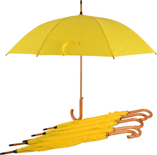 Set van 6 Gele Automatische Paraplu's 102cm | Waterdicht & Windproof | Ideaal voor Kamperen & Outdoor & Perfect voor de Zon