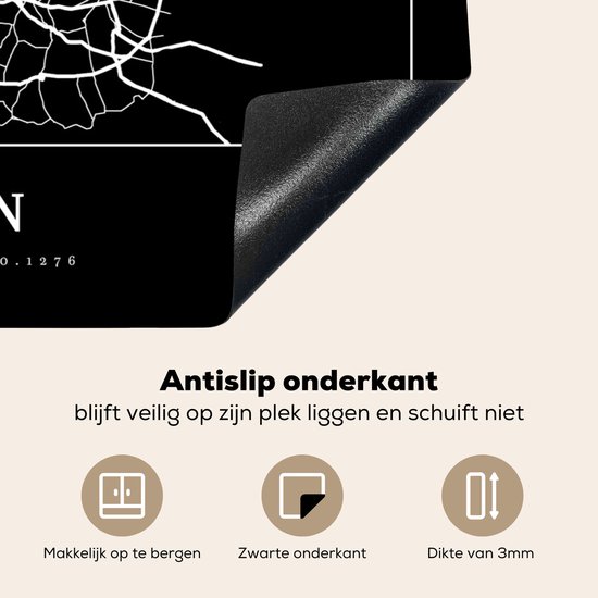 KitchenYeah® Inductie beschermer 77x51 cm - Kaart - Stadskaart - Londen - Plattegrond - Kookplaataccessoires - Afdekplaat voor kookplaat - Inductiebeschermer - Inductiemat - Inductieplaat mat