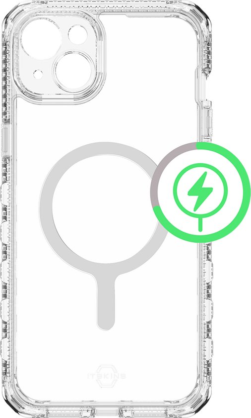 ITSKINS Supreme R Hoesje Geschikt voor Apple iPhone 15 Plus | Compatibel met MagSafe | Back Cover | 4.5M Valbescherming | Transparant