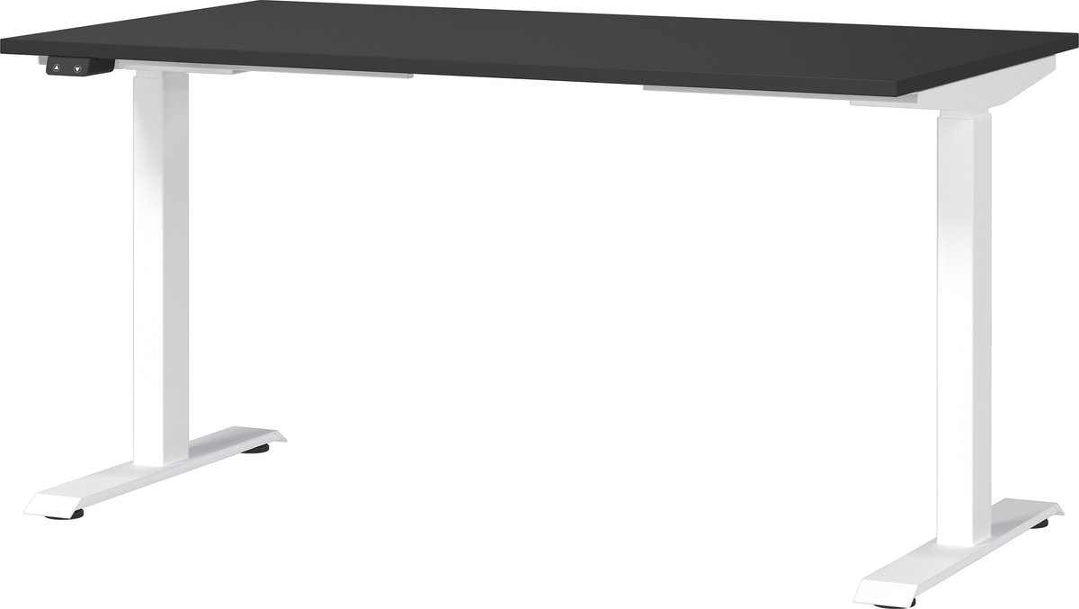 Elektrisch zit-sta Bureau Galileo Wit - Grafiet - 140x80cm - Hoogte 120 cm - In hoogte verstelbaar