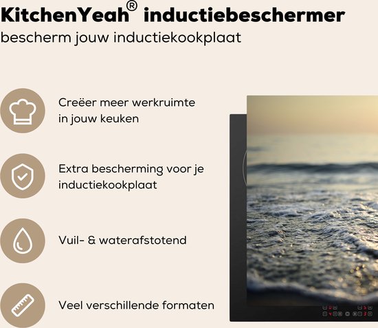 KitchenYeah® Inductie beschermer 77x51 cm - Zee - Zon - Strand - Kookplaataccessoires - Afdekplaat voor kookplaat - Inductiebeschermer - Inductiemat - Inductieplaat mat