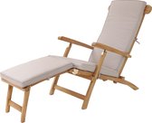 AXI Costa Chaise longue en Teck avec coussin - Chaise longue en bois - Dossier à 4 positions - 170x59cm