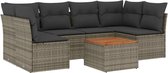 vidaXL - 7-delige - Loungeset - met - kussens - poly - rattan - grijs