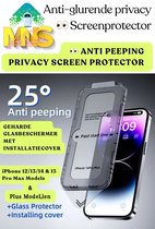 Anti Spy 2st Gehard Beschermend Glas met slimme applicator voor iPhone ProMAX & Plus modellen
