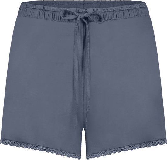 Ten Cate dames pyjama broek short - Lace - L - Blauw