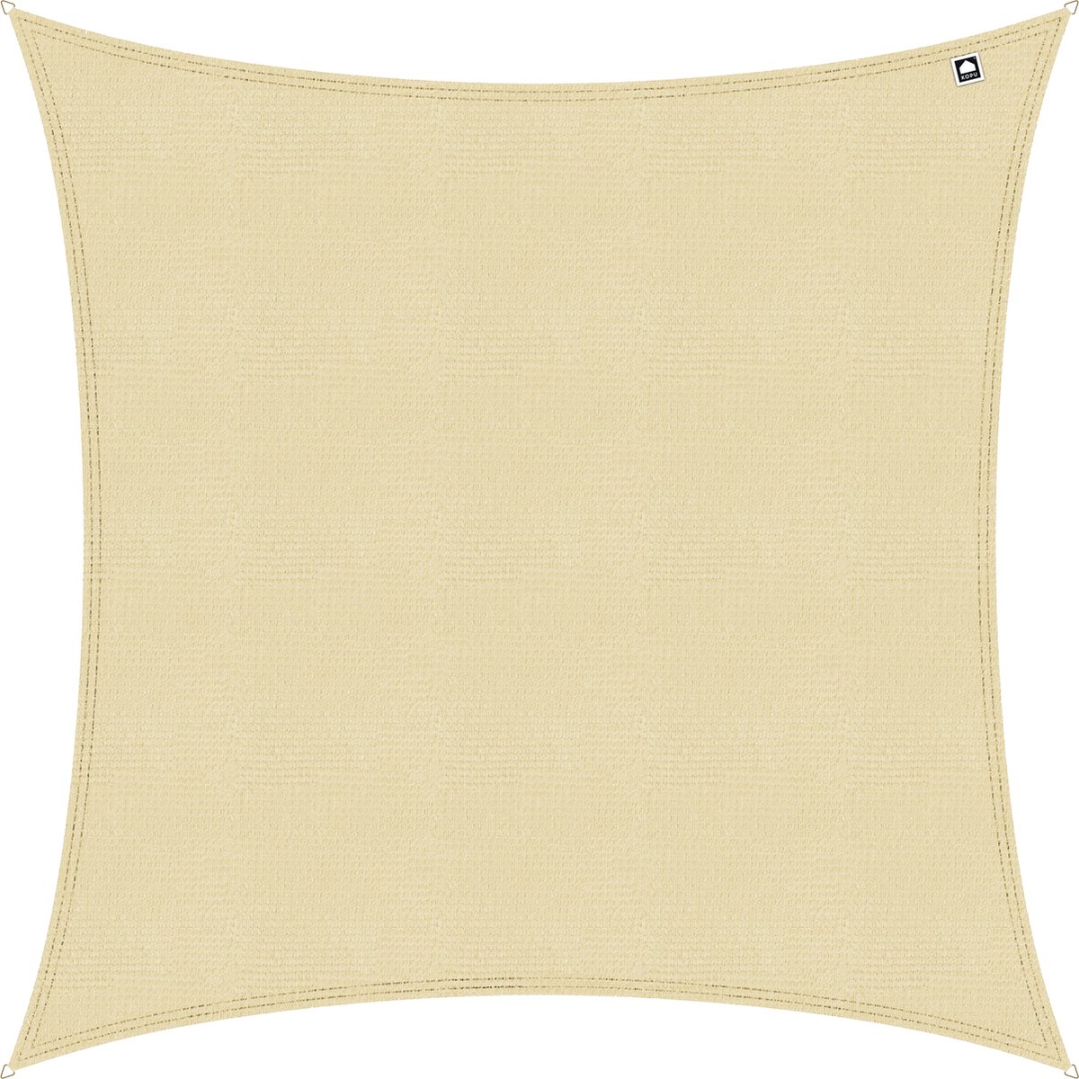 Kopu® Schaduwdoek Vierkant 280 gram Waterdoorlatend 4x4 m - Creme