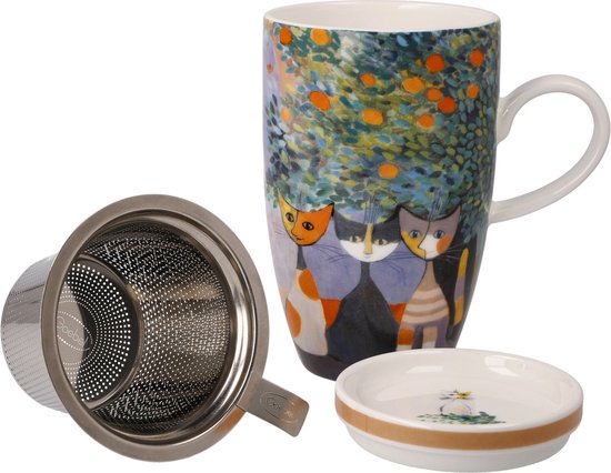 Goebel - Rosina Wachtmeister | Tasse à Thee avec passoire Tempi felici | Tasse - porcelaine - 450ml