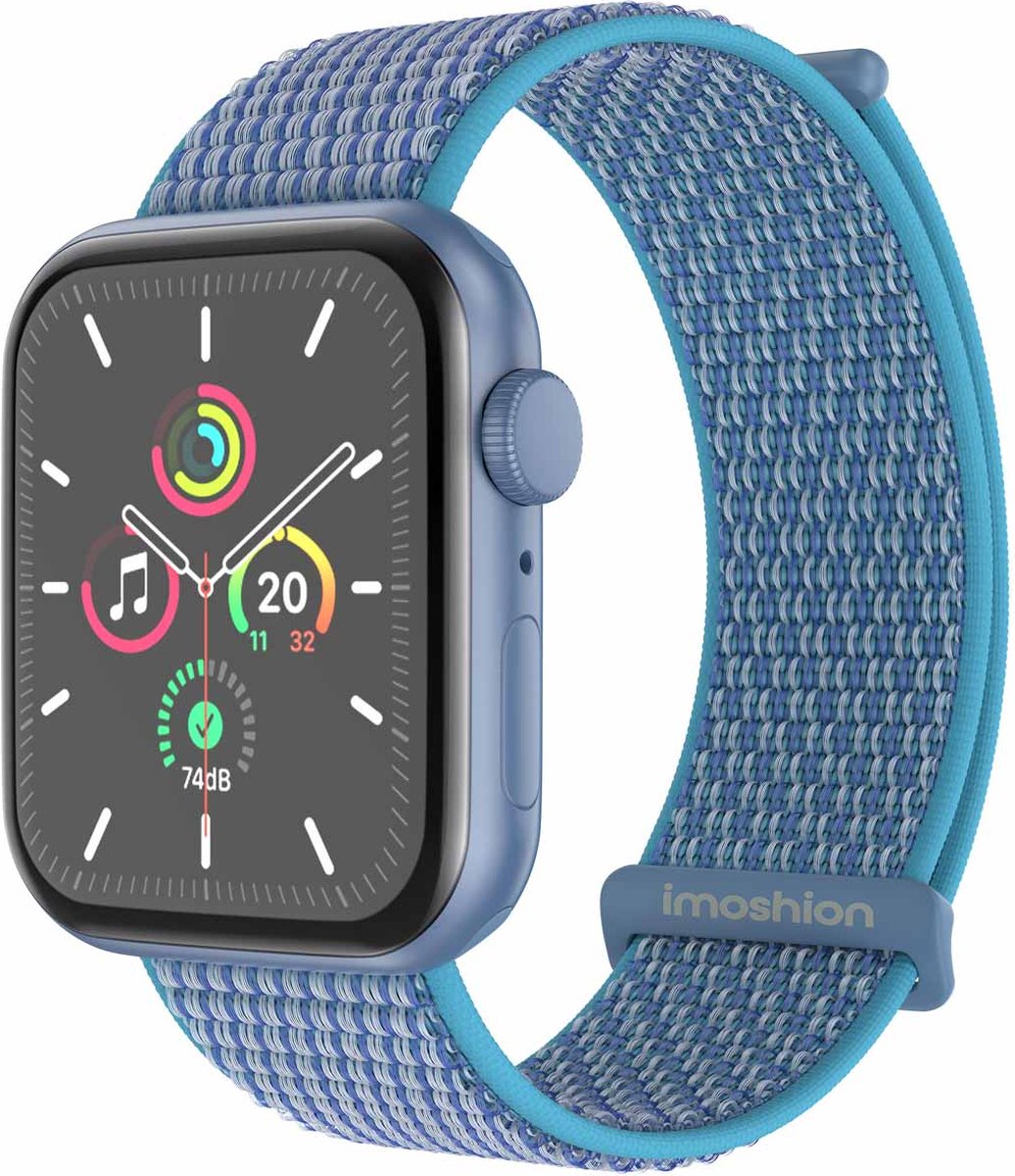 iMoshion Nylon⁺ bandje voor de Apple Watch Series 1 / 2 / 3 / 4 / 5 / 6 / 7 / 8 / 9 / SE - 38 / 40 / 41 mm - Marine Blue