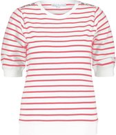 Red Button Trui Terry Stripe Short Sleeve Srb4162 Coral Dames Maat - M