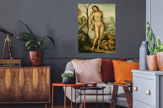 Stickers muraux - Film autocollant - Léda et le cygne - Leonardo de Vinci - 60x80 cm - Film adhésif - Stickers muraux muraux Chambre d'enfant - Papier peint autocollant - Papier peint autocollant - Film autocollant