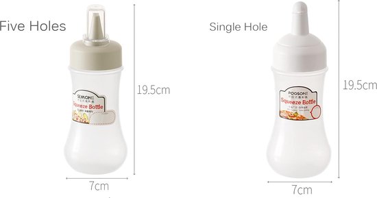 Doseerfles - Knijpfles voor beslag, garnering of saus - 2 stuks à 240 ml