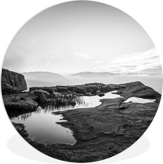 WallCircle - Wall Circle - Wall Circle Indoor - Photo Nature Noir et Blanc - 150x150 cm - Décoration murale - Peintures Ronds