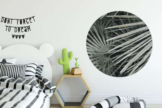 WallCircle® - Behangcirkel 120x120 cm - Muurstickers Bladeren - Groen - Palm - Muurcirkel woonkamer - Wandcirkel slaapkamer - Kamer decoratie zelfklevend - Muurdecoratie accessoires XXL