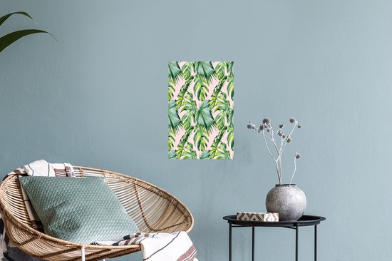 Stickers muraux - Feuilles - Vintage - Pastel - 20x30 cm - Film Adhésif