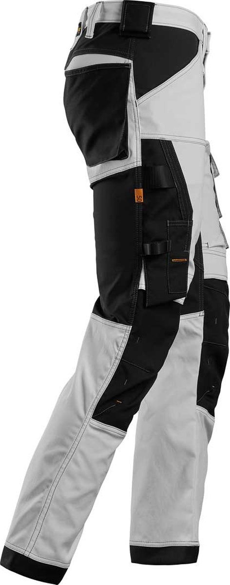 Snickers 6341 Stretch Werkbroek | Wit/Zwart | Maat 52 (Jeansmaat 36/32)
