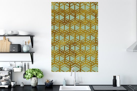 Stickers Stickers muraux - Motifs - Luxe - Vert - Lignes - 80x120 cm - Film adhésif