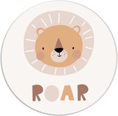 Label2X - Muurcirkel kids roar - 12 cm - Forex - Multicolor - Wandcirkel - Rond Schilderij - Muurdecoratie Cirkel - Wandecoratie rond - Decoratie voor woonkamer of slaapkamer