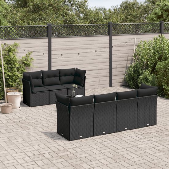 vidaXL-8-delige-Loungeset-met-kussens-poly-rattan-zwart