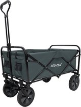 BRASQ Bolderkar Opvouwbaar - 100 Liter - 80 KG Draagkracht - Draaibare wielen mét rem - 90x51x100 CM - Verstelbare hendel - Inklapbare Bolderwagen - Compact – Grijs