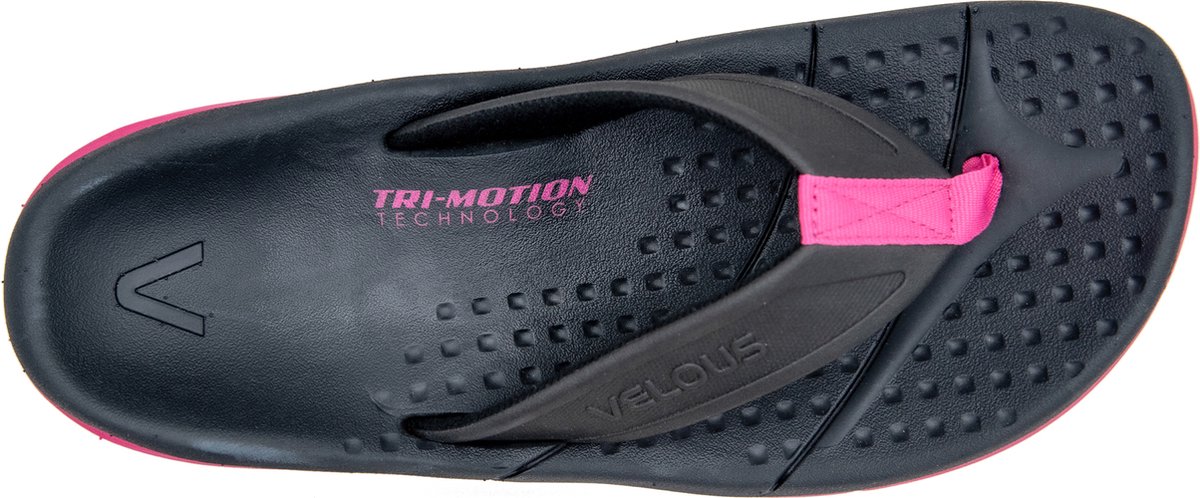 VELOUS Active Flip - Herstel Slipper - Unisex - Zwart/Roze - Maat 44