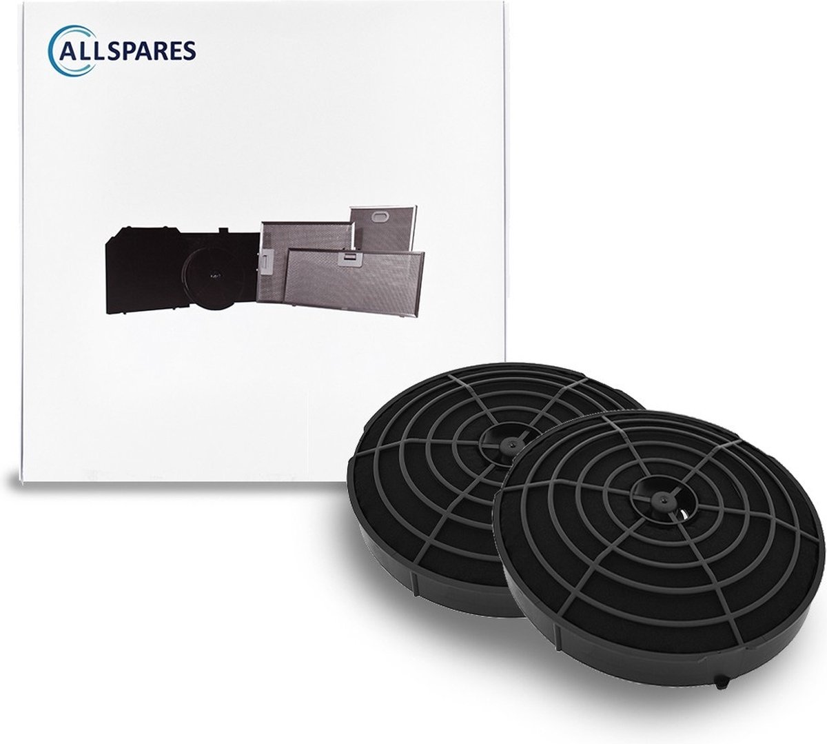 AllSpares Longlife Koolstoffilter (2 St.) voor afzuigkappen geschikt voor ETNA HF2015