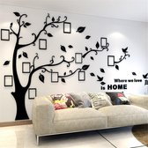 Muursticker boom 3D DIY muursticker met fotolijst fotoboom muursticker wanddecoratie voor thuis kinderkamer woonkamer slaapkamer, zwart