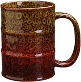 Grande tasse à café en céramique avec poignée, 600 ml, tasse à thé vintage, tasses à expresso, tasses pour le bureau et la maison, cadeau unique pour homme et femme, jaune rouge