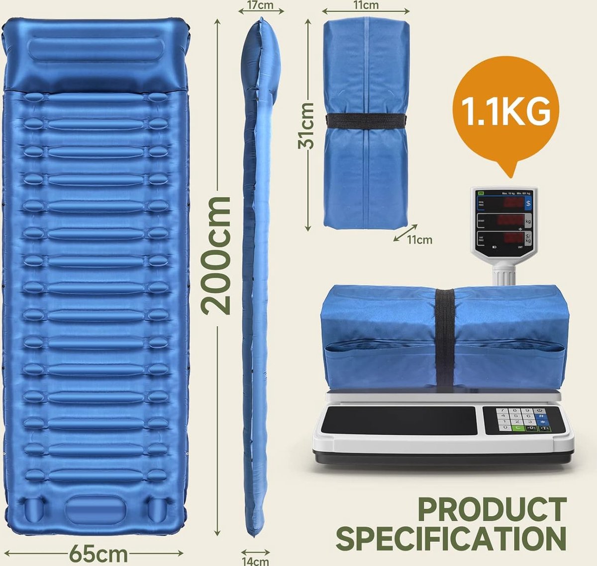 Fwiull Isomat Camping zelfopblazend luchtmatras