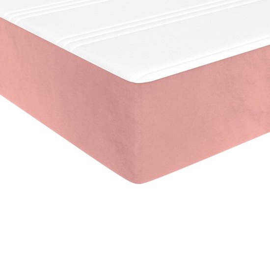 vidaXL Boxspring avec matelas Velours Rose 140x190 cm - Boxspring - Sommiers - Lit - Meubles de couchage