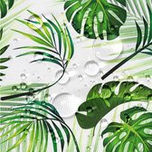 Tafelkleed rond, 150 cm, afwasbaar, waterdicht, groen, tropische palmbladeren, tafelkleed, polyester, vlekbescherming, tuin, ronde tafelkleden voor buiten, keuken, party, decoratie (150 cm)