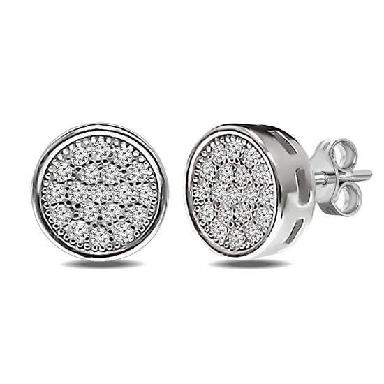 Juwelier Zwartevalk zilveren (gerhodineerd) oorbellen met zirkonia - 22.001