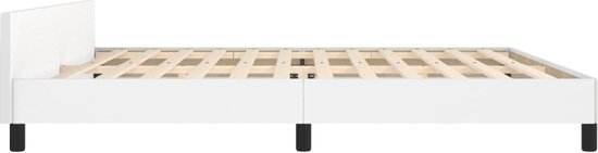 vidaXL Cadre de lit avec tête de lit Simili cuir Blanc 200x200 cm - Cadre de lit avec tête de lit - Encadrements de lit avec têtes de lit - Cadre de lit - Lit