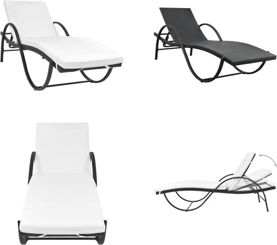 vidaXL Ligbedkussen 186x58 cm Crèmekleurig Ligbedkussentje - Oxford Stof - Ligstoel