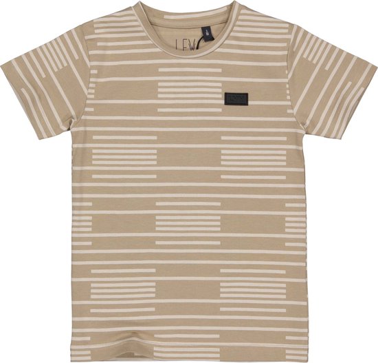Levv jongens t-shirt Mason aop Taupe Stripe