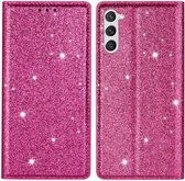 Coverup Glitter Book Case - Geschikt voor Samsung Galaxy S24 Plus Hoesje - Roze