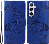 Coverup Vlinders Book Case - Geschikt voor Samsung Galaxy S24 Hoesje - Blauw