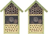 2x stuks doe-het-zelf insectenhotel/insecten nestkast 26 cm - Vlinderhuis/bijenhuis/wespenhotel
