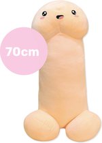 Penis knuffel - 70cm - Extra zacht - Piemel - kussen - Decoratie - Knuffel - Fun - Snoep - Pak - Sloffen - Glas - Rietjes
