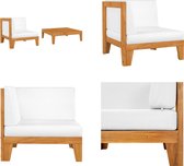 vidaXL 2-delige Loungeset met kussens massief acaciahout - Tuinstoel - Tuinstoelen - Loungestoel - Loungestoelen